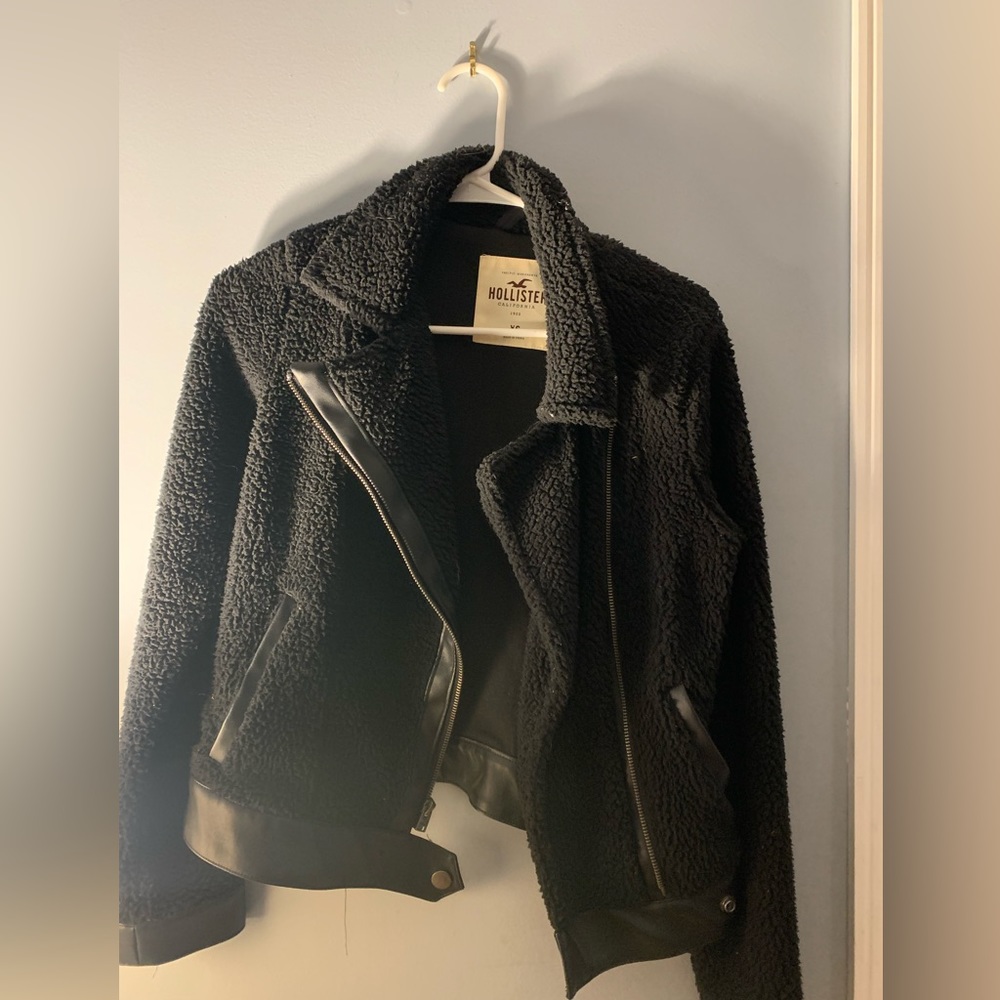 Hollister fleece and leather jacket